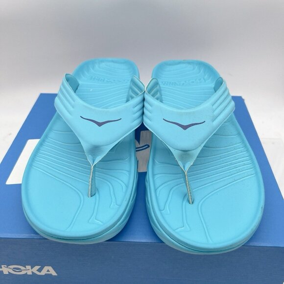 Hoka One One Ora Recovery Flip Flop Thong Sandal Scuba Blue Bellwether Men US 11 - Picture 4 of 10